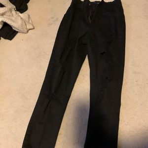 Black Ripped High Rise Fashion Nova Skinny Jeans
